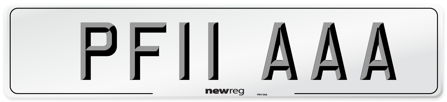 PF11 AAA Number Plate from New Reg